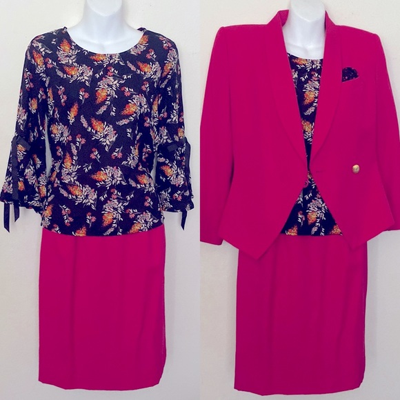 Fun Fuchsia Skirt Suit - Picture 3 of 7